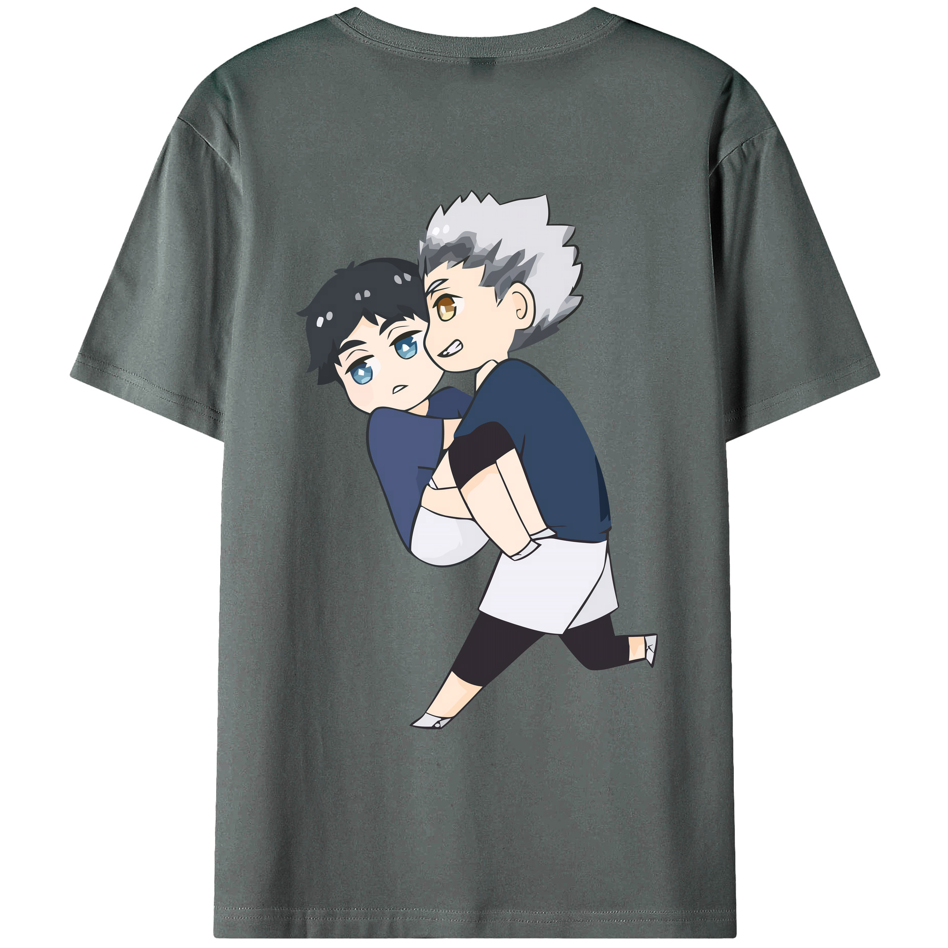 （画像用） ハイキュー!! Haikyu!! 綿100％ メンズ半袖Tシャツ（バックプリント） 通気性